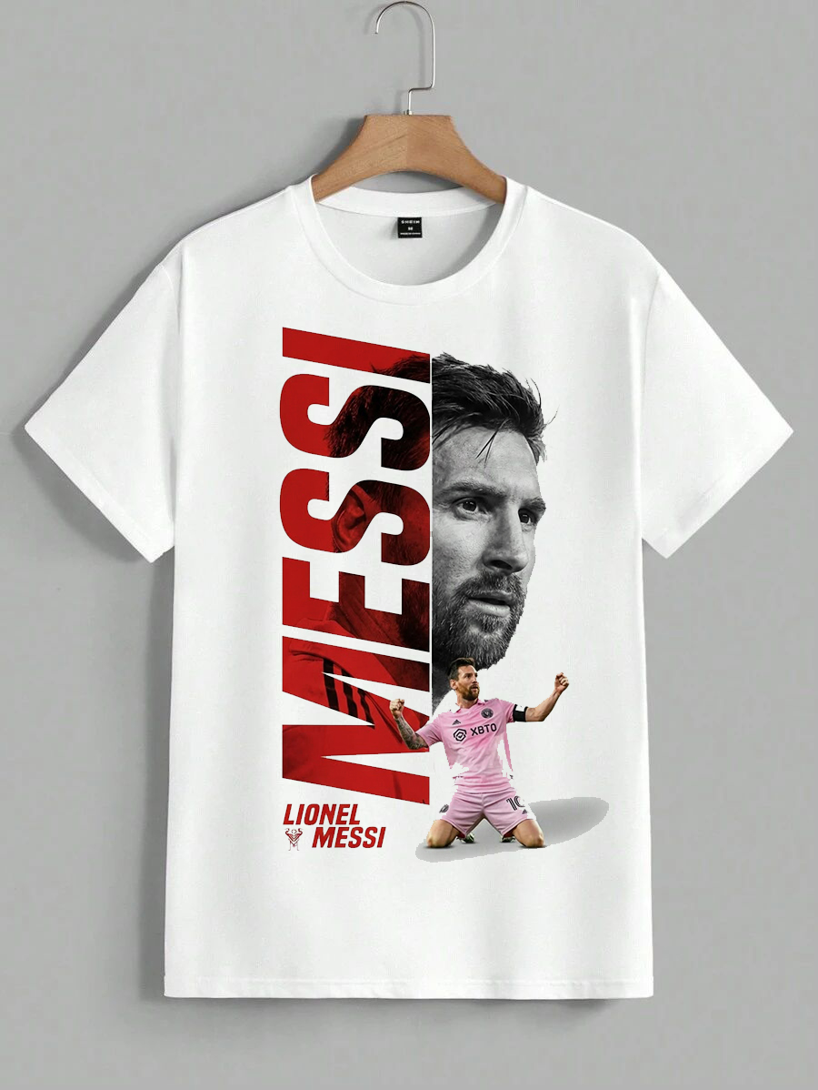 Lionel Messi Graphic T-Shirt – Premium Football Fan Tee thumbnail 1