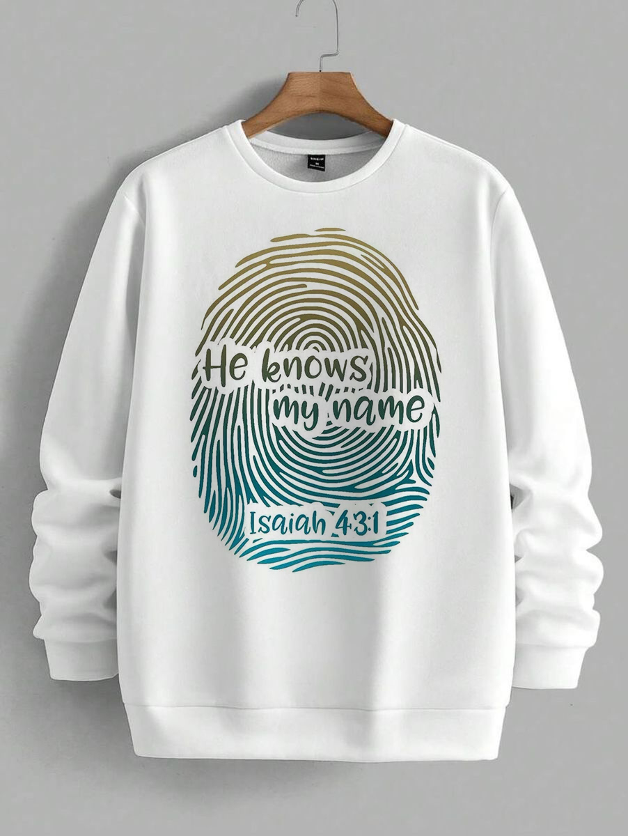 Christian Sweatshirt – “He Knows My Name” (Isaiah 43:1) thumbnail 1